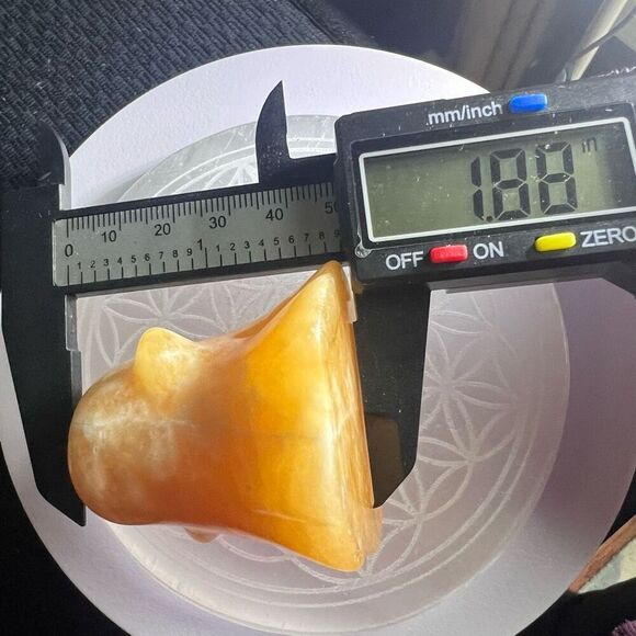 Yellow Calcite Crystal Ghost Carving‎ - Picture 9 of 13